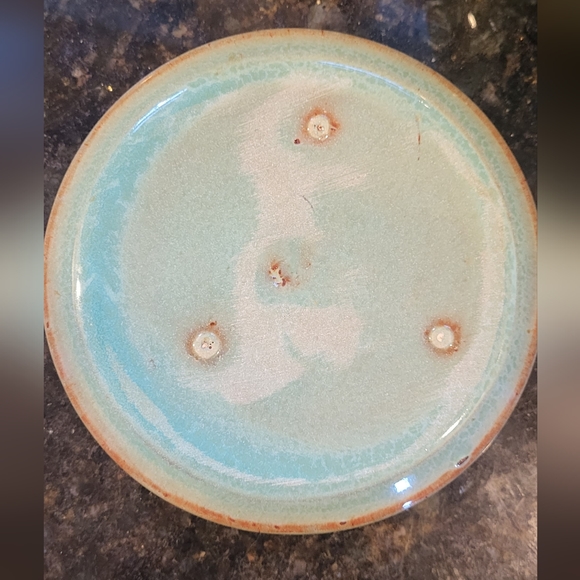 Speckled Blue Glazed North Carolina Pottery Canister Jar with Lid - Picture 8 of 12